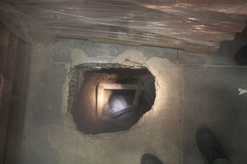 The entrance to the drug tunnel. (Image courtesy San Diego Tunnel Task Force)