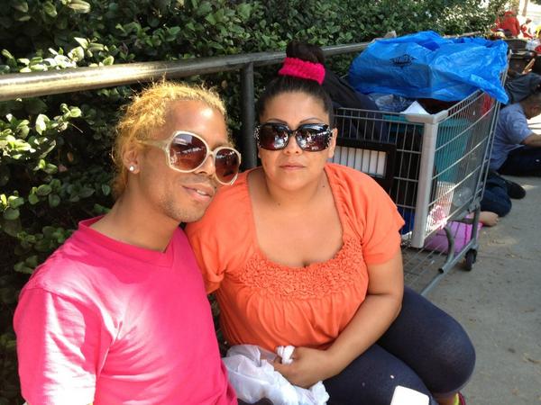 This couple has been in line since 9am Saturday. (Photo by ATVN)
