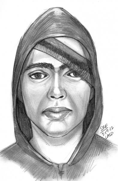 The man is described as a white male, 18-40 years old with brown eyes. (Photo courtest of Covina Police Department)