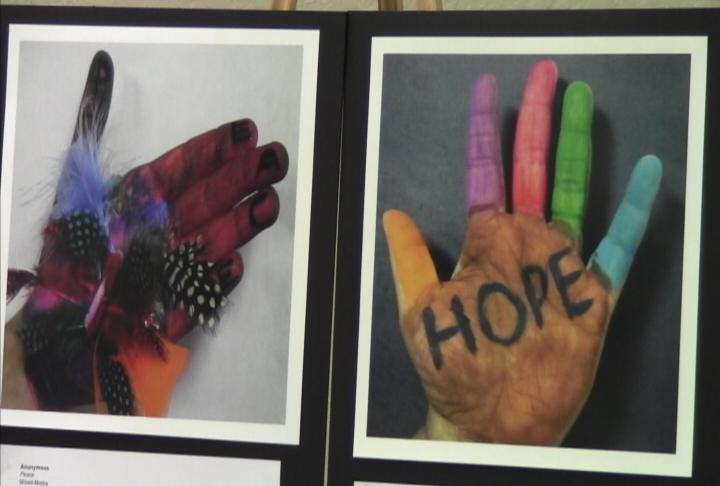 The "I Can We Can" art exhibit displayed the work of domestic violence victims in the program. (Lamarana Diallo/ATVN)