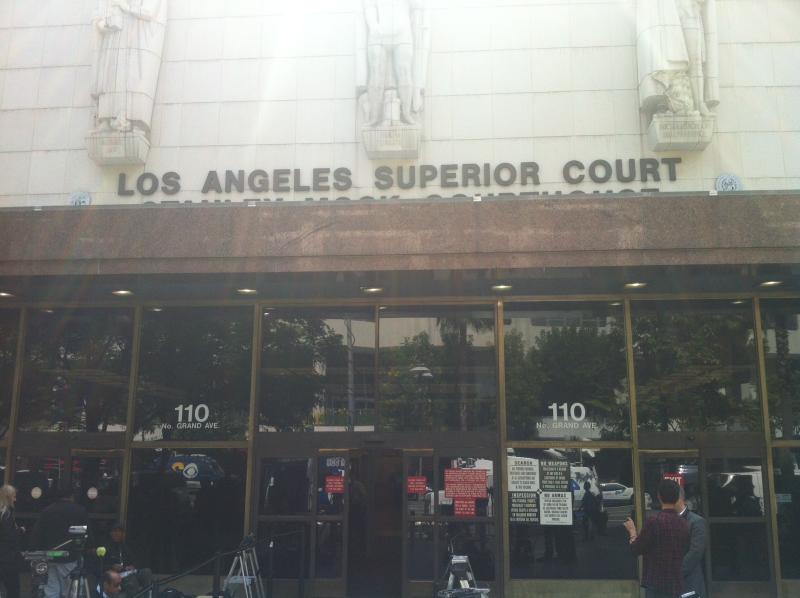 Outside the Los Angeles Superior Court. (Tina Guitierrez/ATVN)