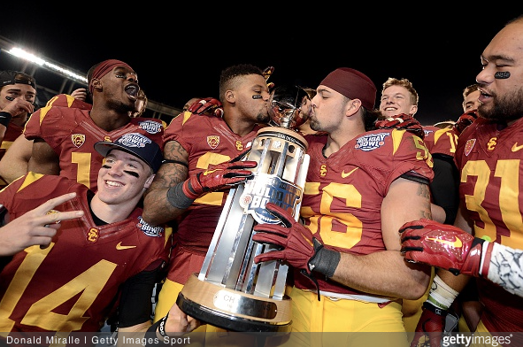 No. 24 USC caps of the 2014 campaign with a 45-42 victory in the Holiday Bowl (Donald Miralle | Getty Images)