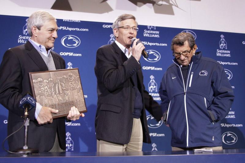 Former PSU President Graham B. Spanier (left) was charged with perjury and obstruction of justice. (Photo Courtesy of the Associated Press).