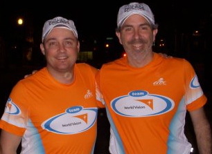 Paul Jansen van Renseurg and Steve Spear at the Comrades Marathon (RunningForWater.com)