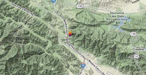 The fire started in San Bernardino National Forest.