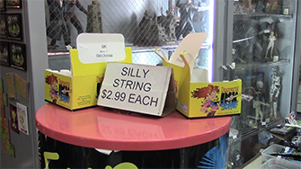 Silly string sales at Hollywood Toys & Costumes are not affected by the ban. Oct. 28, 2015 (© 2015 Stephanie Haney/Annenberg Media)