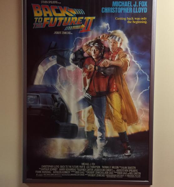 "Back To The Future Part II" movie poster in the Robert Zemeckis Center.