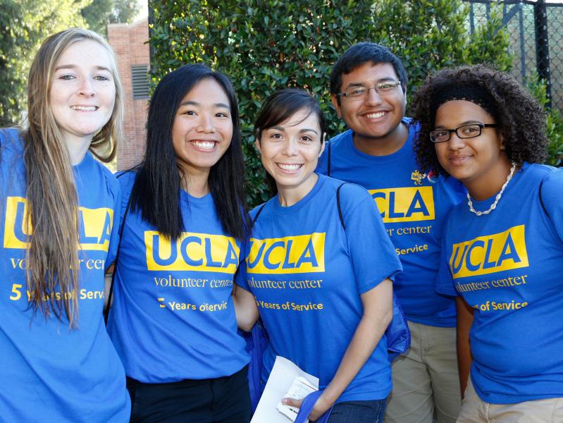 Students prepare for volunteering at sites around Los Angeles. / Source, UCLA News