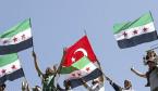 Syrian refugees wave Turkish and Syrian Independence flags.(Freedom House)
