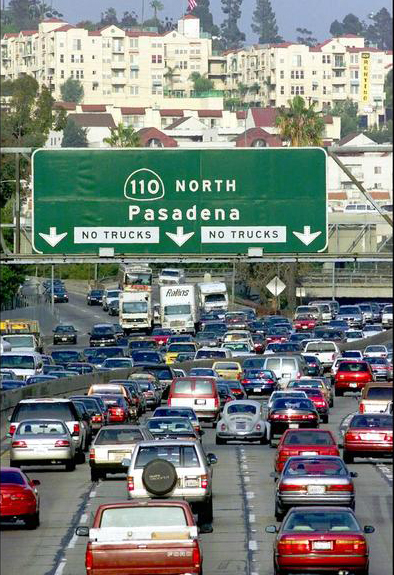 Heavy congestion is common on the 110 Freeway.