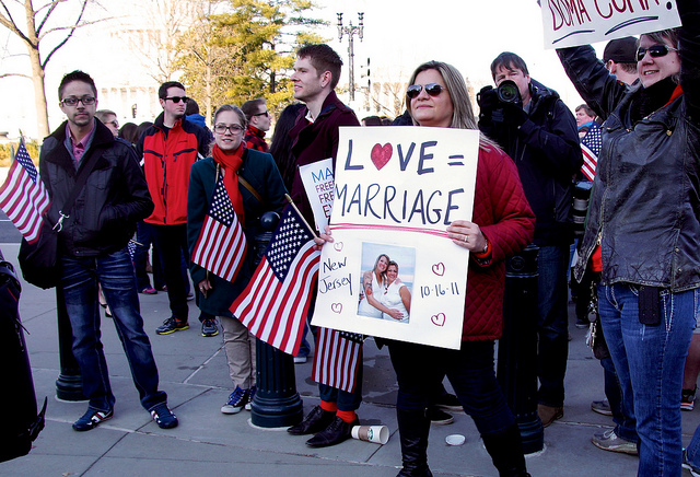 Protestors support the gay community