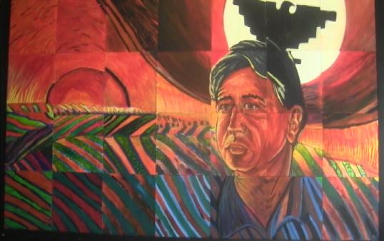 The Chavez Mural was created by artist Simon Silva