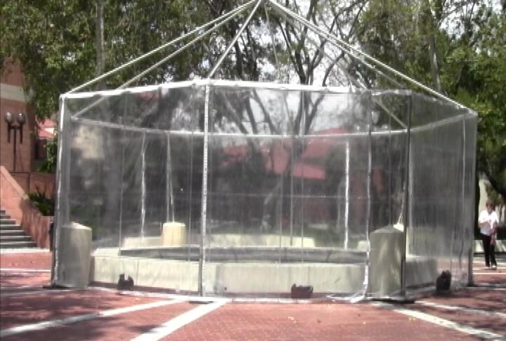 Some of the fountains on campus have been drained, or covered. Not sure what this means for the fountain run! (ATVN)
