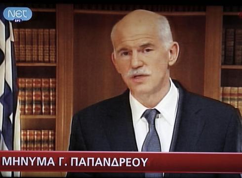 Papandreou announces an interim government will be formed in Greece. (Courtesty AP) Papandreou announces an interim government will be formed in Greece. (Courtesty AP)