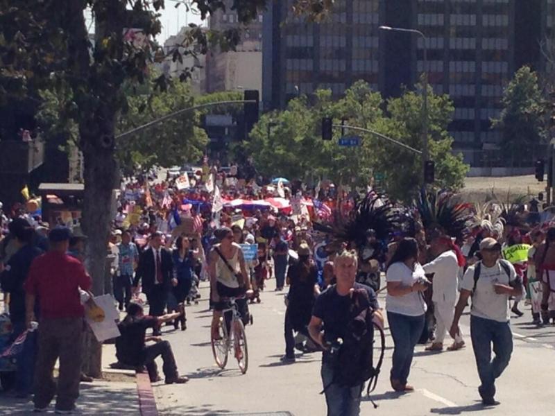 Around the world, people are marching to commemorate May Day. (Logan Heley/ATVN)