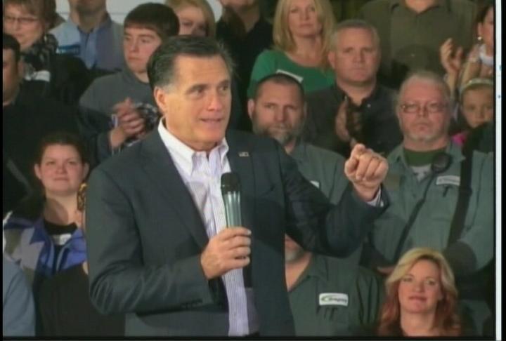 Mitt Romney gives a speech in Ohio where he stressed the economy as the nation's biggest issue.