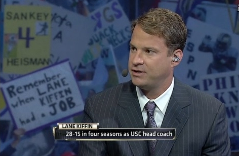 Ex-USC head coach Lane Kiffin makes his debut on ESPN's Game Day.