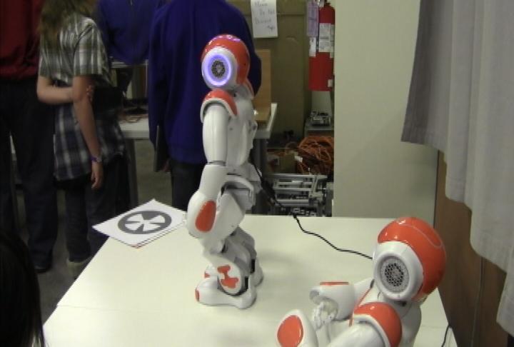 Social robots are presented at the Robotics Open House (Photo by ATVN)