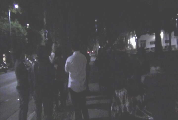 Students at vigil outside Lambda Chi fraternity. (Photo by ATVN)