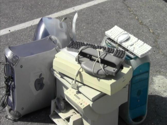E-waste like this was collected and destroyed in Culver City in honor of Earth Day.