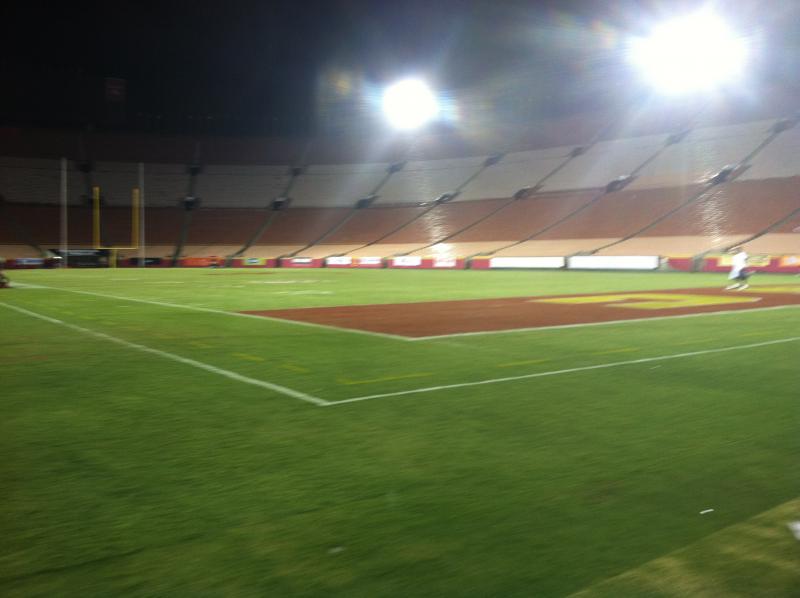 The Coliseum late after Saturday's game