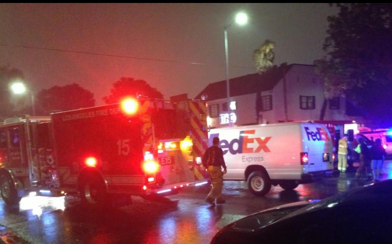 Student hit by a FedEx truck on corner of 28th and University Ave. (Kim Leoffler/ATVN)