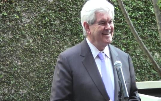 Newt Gingrich addresses supporters at a forum in Koreatown Thursday. (Photo courtesy ATVN)