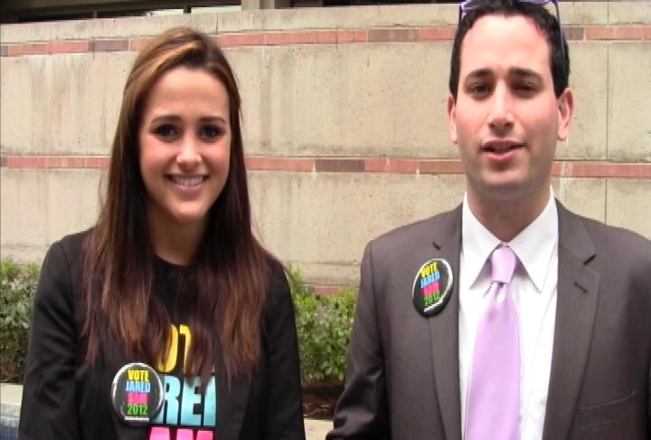 Jared and Sam dicuss their platform and last minute campaigning strategy Monday. (Photo courtesty ATVN)