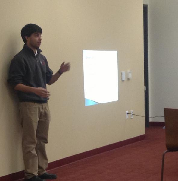 Vice President, Vinnie Prasad advocating to senate.