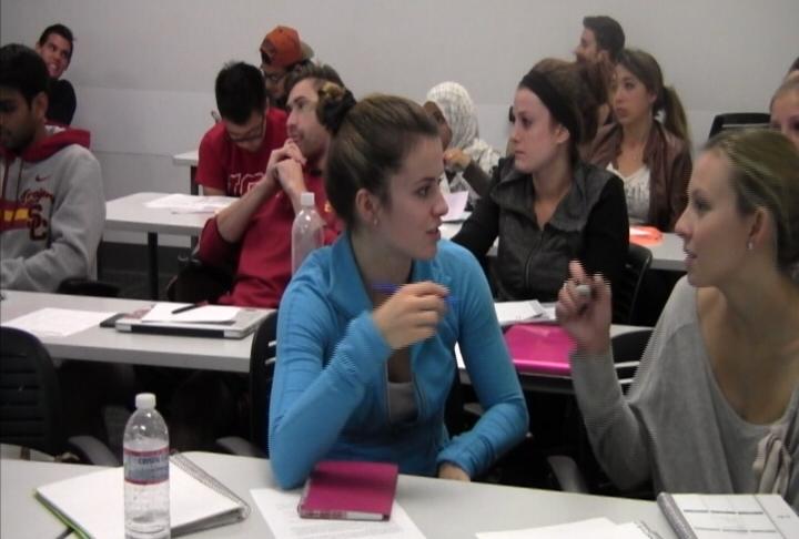 Students learn how to manage their stress. (Michelle Nadjar/ATVN)
