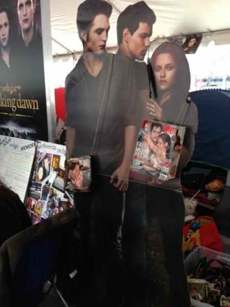 Some of the props the "Twihards" have set up in preparation for the premiere for Monday. (Photo by ATVN)
