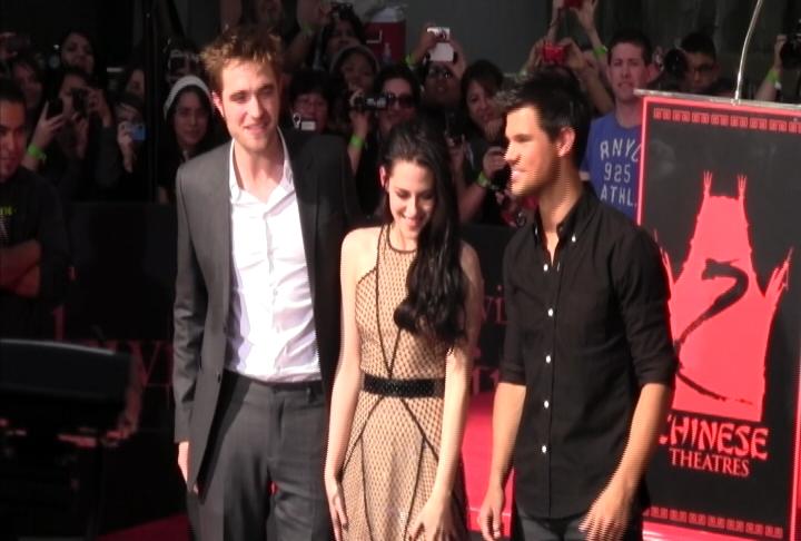 Twilight stars Robert Pattinson, Kristen Stewart and Taylor Lautner.