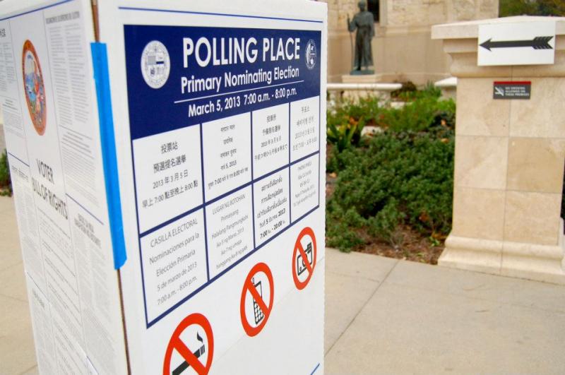 Voters around USC are headed to the polls for the L.A. elections.