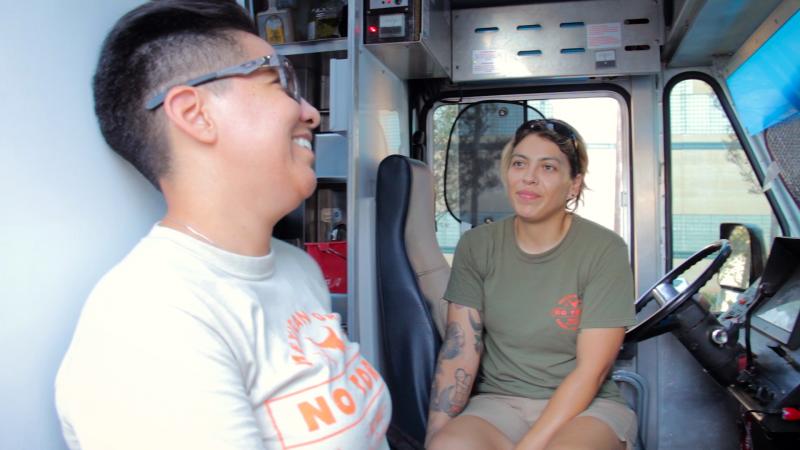 Yvonne Magana (left) and Yara Casas (right) hope to one day start and own a brick and mortar restaurant (Cameron Quon/ATVN).
